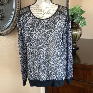 Vince Camuto Sheer Animal Print Top